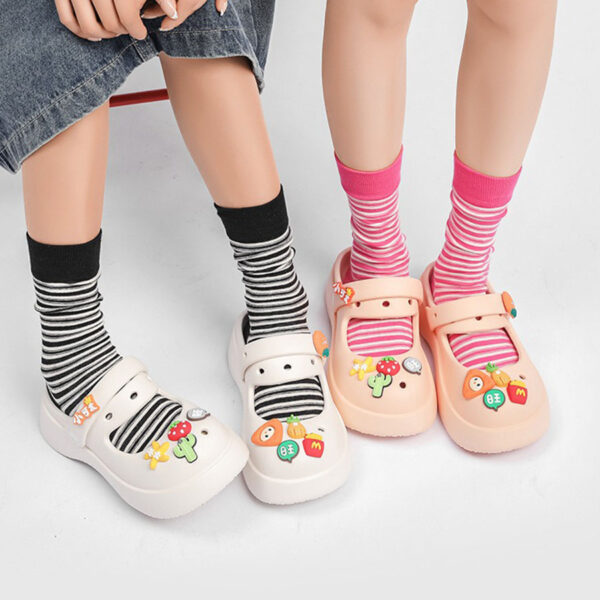 Women’s Black White Stripe Socks Cotton Crew Socks Spring Autumn Summer INS Style Cute Simple Long Socks