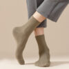 Autumn Winter Men’s Modal Socks Mid Calf Solid Color Soft Seamless Cotton Breathable Sweat Absorbing Crew Socks