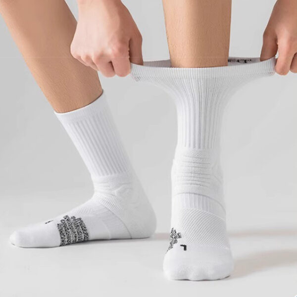 Men’s Performance Sports Socks Long Tube Cushion Sole Anti Odor Running Training Basketball Socks