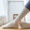 Non Slip Grip Yoga Socks Women Mid Calf Toe Separator Pilates Socks Autumn Winter Workout Socks