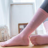 Non Slip Grip Yoga Socks Women Mid Calf Toe Separator Pilates Socks Autumn Winter Workout Socks