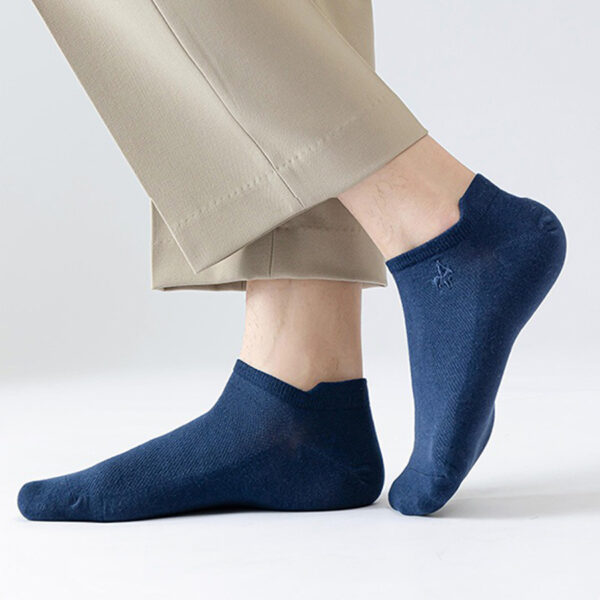 Cotton Men’s Boat Socks Summer Thin Mesh Breathable Ankle Socks Antibacterial Anti Odor