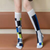 Asymmetric AB Socks Women JK Style Korean INS Long Tube Over Knee Slim Compression Fashion Socks