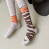 Asymmetric AB Socks Women JK Style Korean INS Long Tube Over Knee Slim Compression Fashion Socks