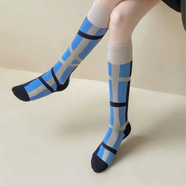 Asymmetric AB Socks Women JK Style Korean INS Long Tube Over Knee Slim Compression Fashion Socks