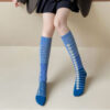 Asymmetric AB Socks Women JK Style Korean INS Long Tube Over Knee Slim Compression Fashion Socks