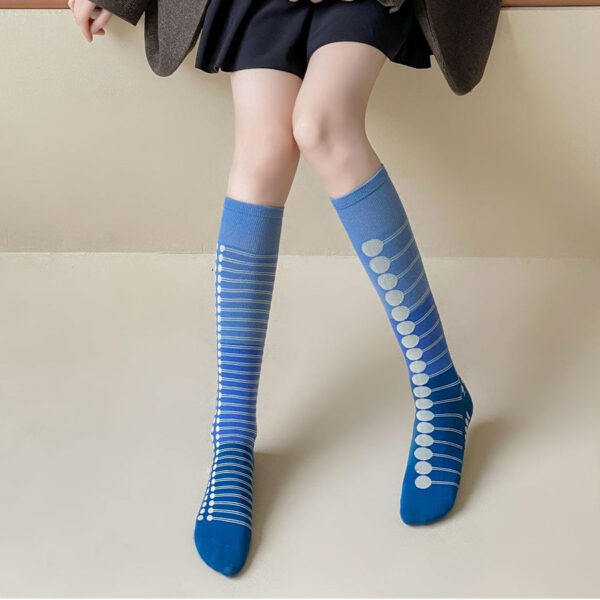 Asymmetric AB Socks Women JK Style Korean INS Long Tube Over Knee Slim Compression Fashion Socks
