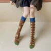 Asymmetric AB Socks Women JK Style Korean INS Long Tube Over Knee Slim Compression Fashion Socks