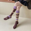 Asymmetric AB Socks Women JK Style Korean INS Long Tube Over Knee Slim Compression Fashion Socks