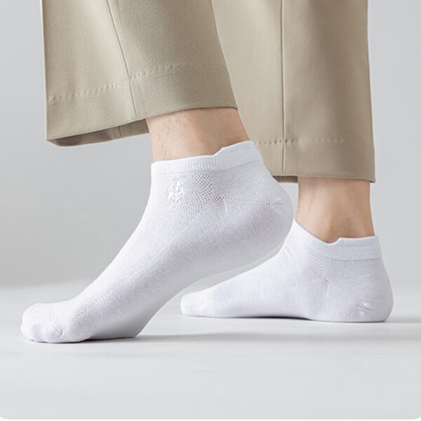 Cotton Men’s Boat Socks Summer Thin Mesh Breathable Ankle Socks Antibacterial Anti Odor