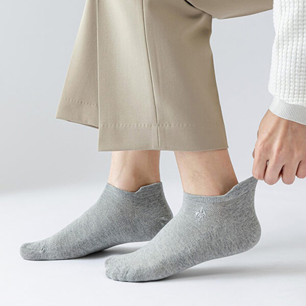 Cotton Men’s Boat Socks Summer Thin Mesh Breathable Ankle Socks Antibacterial Anti Odor