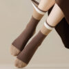New Maillard Style Slouch Socks Women Autumn Winter Striped Brown Seamless Long Tube Casual Versatile Socks