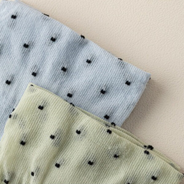 Cute Polka Dot Women’s Cotton Socks Summer Thin Transparent Instep Breathable Crystal Silk Mid Calf Socks