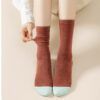 Women’s Colorful Crew Socks Solid Color Fashion Casual Breathable Cotton Socks Spring Autumn