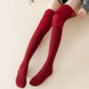 Autumn Winter Women’s Double Needle Long Tube Socks Glitter Thigh High Socks Japanese Style Over the Knee Slouch Socks