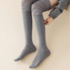 Autumn Winter Women’s Double Needle Long Tube Socks Glitter Thigh High Socks Japanese Style Over the Knee Slouch Socks