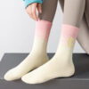 Women's Socks New Outer Wear Ins Girl Style Gradient Letter G Sports Socks Female Spring Summer Trendy Brand Multicolor Socks