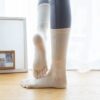 Non Slip Grip Yoga Socks Women Mid Calf Toe Separator Pilates Socks Autumn Winter Workout Socks