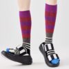 Unisex Retro Color Block Stripe Socks American Style Niche Design Outdoor Streetwear Calf Long Tube Socks