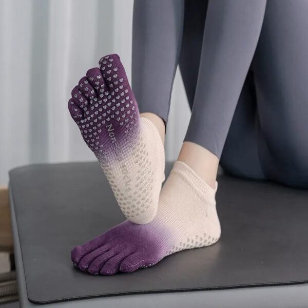 Luxury Style Women’s Yoga Socks Five Finger Anti Slip Pilates Socks Breathable Athletic Toe Socks