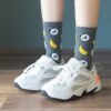 Women’s Spring Autumn Korean INS Socks – Cute Cotton Mid-Calf Socks with Fruit and Animal Patterns