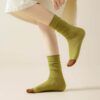 Women’s Colorful Crew Socks Solid Color Fashion Casual Breathable Cotton Socks Spring Autumn