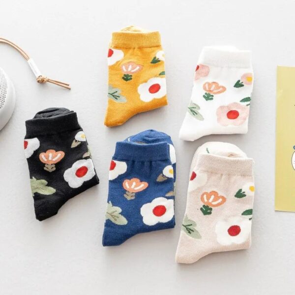 Sweet HyunA Style Mid-Calf Socks Women Korean INS Trend Cute College Girl Cotton Socks