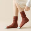 Women’s Colorful Crew Socks Solid Color Fashion Casual Breathable Cotton Socks Spring Autumn