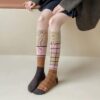 Asymmetric AB Socks Women JK Style Korean INS Long Tube Over Knee Slim Compression Fashion Socks