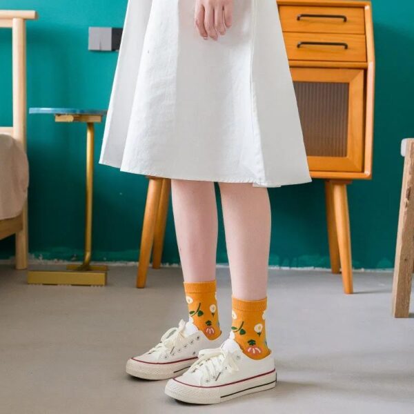 Sweet HyunA Style Mid-Calf Socks Women Korean INS Trend Cute College Girl Cotton Socks