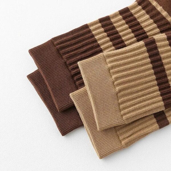 Striped Cotton High Tube Socks Women Breathable Sweat Wicking Long Socks College Style Spring Autumn