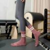 Women’s Non Slip Yoga Socks Autumn Winter Thick Grip Five Toe Mid Calf Pilates Dance Socks