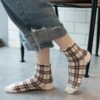 All-Season Sport Cotton Mid-Calf Socks – Ruffle Edge Plaid College Style INS Fashion Comfortable Socks
