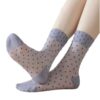 Cute Polka Dot Women’s Cotton Socks Summer Thin Transparent Instep Breathable Crystal Silk Mid Calf Socks