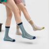 Summer Breathable Glass Silk Socks Women Colorful Stripe Mid Calf Thin Sheer Contrast Color Fashion Socks